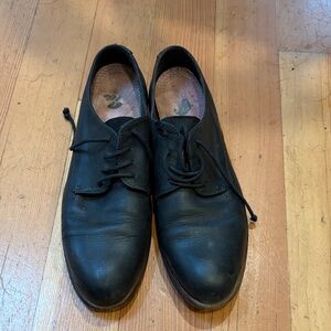 H By Hudson Black Leather Women's Lace Up Oxford/Derby Flats - 40